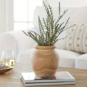 7-inch natural solid wood vase - perfect as a standalone decoration or as part of a larger monitor