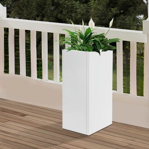 Tall Outdoor/Indoor Planter Box, Rectangular Large Flowerpot, Tall Metal Planter Box